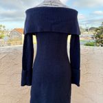 Cult Gaia  Edna navy blue wool blend knit off-the-shoulder mini dress S small Photo 9