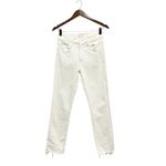MOTHER Mid Rise Dazzler Ankle Fray Jeans in Fairest/White size 27 White Photo 5