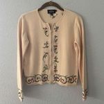 Vintage Yellow Sweater Jacket With Floral Embroidery Size small Photo 0