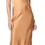 Young Fabulous and Broke Gold Halter Cow Neck Backless Satin Slip Dress Size S Photo 0