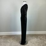 Ralph Lauren  Women's Formal Dress Size 8 Black Sequined Long Sleeve Sheath Gown Photo 4