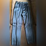 Black No Tag Satin Straight Leg Pleated In Front Elastic Waist Dress Pants Sz 8 Photo 2