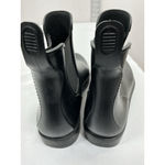 Womans Pullon Rainboots 8.5 M Black Flat Elastic Ankle Round Toe Photo 4