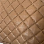Hobo Carver Quilted Shoulder Bag Tan Beige Leather Purse Handbag Women's Photo 3