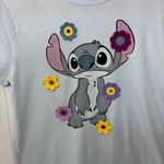 Disney  Stitch Crochet Flower Detail Womens Blue‎ T-shirt Size M Photo 7