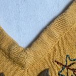 Fall Leaf‎ knit shirt Mustard Yellow Embroidered Cotton Top 2010 teacher size 1X Photo 3