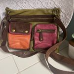 Fossil  Multicolor Leather Crossbody Vtg Y2K Pockets Boho Retro Earthy Festival Photo 0