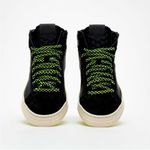 P448  Taylor Mid Top Sneaker Black Gum Yellow Leather Size 8/38 Zip Streetwear Photo 2
