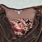 Vtg Susie Couture Velvet Skirt Set Womens L Brown Paisley Cowl Neck Whimsigoth Size L Photo 6