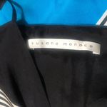 Susana Monaco  Silk Turquoise Black Striped Slip Dress Photo 1