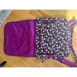 Vera Bradley Frill  Purple Black Floral Vinyl Coated Messenger School Bag Photo 6