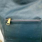 Coach Pebbled Leather Duffle Shoulder Bag 50115 Twist Lock Blue Hobo Crossbody L Photo 6