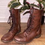 Mossimo Supply Co. Cassie Faux Leather Moto Side Zip Combat Boots Brown Size 8 Photo 0