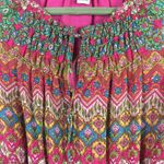 Diane Von Furstenberg  Parry 100% Silk Mini Dress Size 0 Red Chevron Boho Print Photo 8