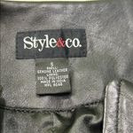 Style & Co . Black Leather Jacket Photo 5