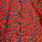 J. Jill Red Blue Floral Print Long Sleeve V Neck Button Up Rayon Blouse Size M Size M Photo 4