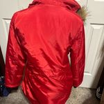 Steve Madden Madden NYC Red Womens Medium Hooded Puffer Parka Photo 2