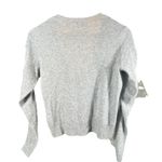 FRAME 100% Cashmere Sweater Small Ruched Sleeve Scoop Neck Gray Chic Timeless Photo 3