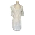 Solitaire  White Lace Crochet Boho Dress Lined Modest BeacDemure Classy Size Smal Photo 3