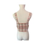 RVCA  Bella Multicolor Plaid Lace-Up Cropped Tank Top Women's Size Large NWT Photo 5