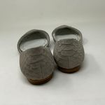 Alice + Olivia Hilary Snake Embossed Lambskin Leather d'Orsay Flats Shoes Gray Photo 3