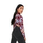 Nasty Gal Abstract Marble Print High Neck Bodysuit Women’s Size US 10/12 Photo 1