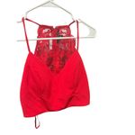 City Triangle Crop Top Juniors 9 Red Lace Back Zip Sleeveless Polyester Blend Size undefined Photo 3