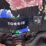 Torrid Black Floral Chiffon Pants Sz 12 Sheer Elastic Waistband Wide Leg Women’s Photo 4