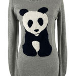 Sweater Project Sweater Project Panda Knit Sweater Dress Women's Large Gray Metallic Sparkle Photo 0