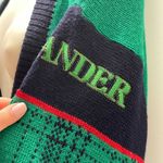 Vintage Preppy Green & Navy Plaid Knit Cardigan Photo 4