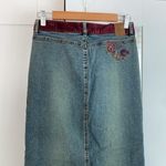 XOXO Y2k  denim embroidered midi skirt Photo 4