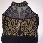 Venus  Halter Top Bodysuit Womens Large Black Sparkle Choker Neck NWT Photo 5