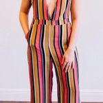 Wild Honey NWT Striped Open Back Jumpsuit Photo 1