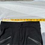 Athleta Ponte black knit Twill moto pants leggings zip pockets sz 0 Photo 7