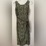August Hale Sleeveless Silk Wrap Midi Dress Snake Print Size 8 Green Photo 1