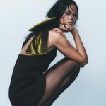 ZARA  mini bodycon little black dress with velvet velour bow evening wedding  Photo 10