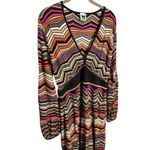 Missoni  Size 48 Merino Wool Blend Zigzag Knit V-Neck Dress Long Balloon Sleeve Photo 1
