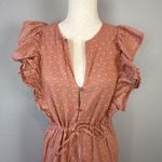 Emerson Fry India Collection Ruffle Chandra Midi Maxi Dress Size S Clay Pink Photo 2