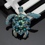 Crystal Turtle Brooch Pin for Women Green Photo 3