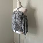 Rebecca Taylor  blue & white striped halter cotton off-the-shoulder top size 2 Photo 2