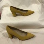 Marc Fisher Heels Women 6M Yellow Suede Block Heel Pointed Toe Dress Shoes Photo 0