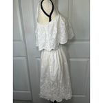 Solitaire Swim White Eyelet One Shoulder Dress Medium Summer Beach Cover Up Photo 1