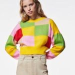 ZARA NWOT    ColorBlock Wool / Alpaca Blend Knit  Colorful Sweater  Blogger Fave Photo 1