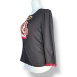 Vintage Michael Simon Dog Angel Holiday Loop Yarn Black Knit Top Medium Festive Photo 2