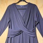 Brooks Brothers  Women’s Navy Twist Front Fit & Flare Dress Size L Long Sleeve Photo 1