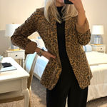 Olivaceous Leopard Print Blazer Photo 0