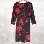 Ralph Lauren  LRL Womens Dress 14 Red Dark Floral Cocktail‎ Evening Party Photo 5