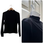 Only Hearts  Helena Stuart Black Velour Mock Neck Pull Over Blouse Medium Chic Photo 1