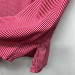 Hot Kiss Women's Pin Striped Red V-Neck Short Sleeve Top Size XL Lightweight Photo 4