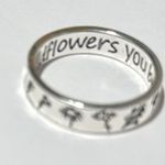 Wildflowers Silver Ring size 11 brand new etched saying band boho bohemian Photo 3